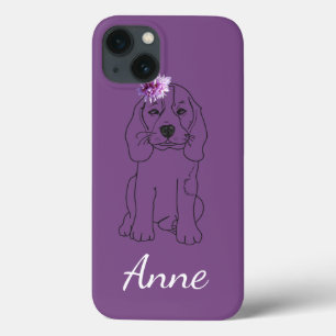 Individuelle Name Niedlich Hund, Blume Case-Mate iPhone Hülle