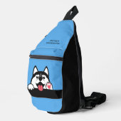 Individuelle Name Niedlich Husky Crossbody Bag (Rechte Ecke)