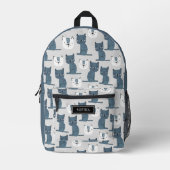 Individuelle Name Niedlich Katzen Muster Nordische Bedruckter Rucksack (Vorderseite)