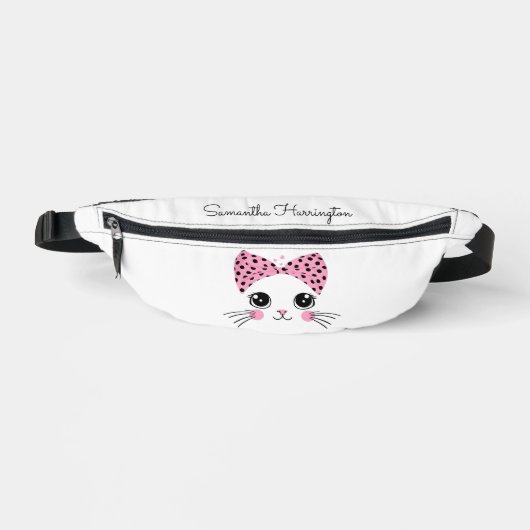 Individuelle Name Niedlich Katzengesicht Bauchtasche (Vorderseite)