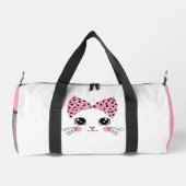 Individuelle Name Niedlich Katzengesicht Duffle Bag (Rückseite)