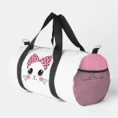 Individuelle Name Niedlich Katzengesicht Duffle Bag (Rechte Ecke)