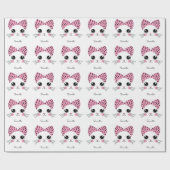Individuelle Name Niedlich Katzengesicht Geschenkpapier (Flach)