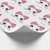Individuelle Name Niedlich Katzengesicht Geschenkpapier (Ecke)