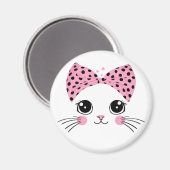 Individuelle Name Niedlich Katzengesicht Magnet (Vorderseite/Rückseite)