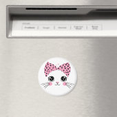 Individuelle Name Niedlich Katzengesicht Magnet (In Situ (Geschirrspüler))