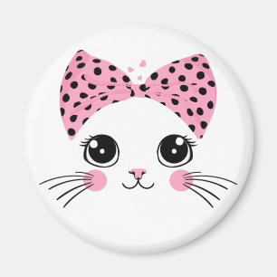 Individuelle Name Niedlich Katzengesicht Magnet