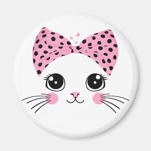 Individuelle Name Niedlich Katzengesicht Magnet (Vorne)