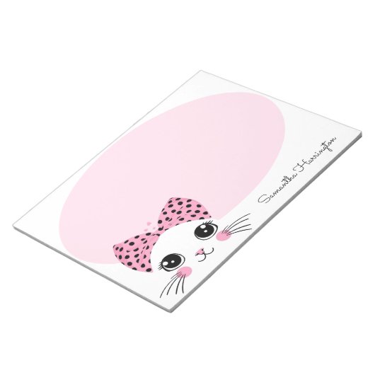 Individuelle Name Niedlich Katzengesicht Notizblock (angewinkelt)