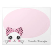 Individuelle Name Niedlich Katzengesicht Notizblock (Vorderseite)