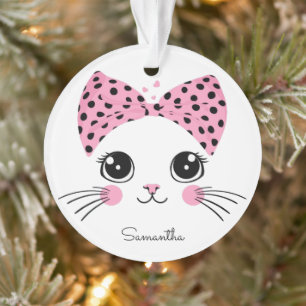 Individuelle Name Niedlich Katzengesicht Ornament