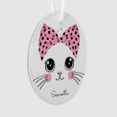 Individuelle Name Niedlich Katzengesicht Ornament (Vorderseite)