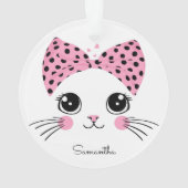 Individuelle Name Niedlich Katzengesicht Ornament (Rückseite)
