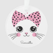 Individuelle Name Niedlich Katzengesicht Ornament (Vorderseite)