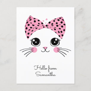 Individuelle Name Niedlich Katzengesicht Postkarte