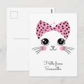 Individuelle Name Niedlich Katzengesicht Postkarte (Vorne/Hinten)