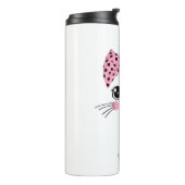 Individuelle Name Niedlich Katzengesicht Thermosbecher (Nach links gedreht)