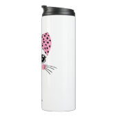 Individuelle Name Niedlich Katzengesicht Thermosbecher (Nach rechts gedreht)