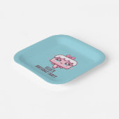 Individuelle Name Niedlich Kawaii Geburtstagskuche Pappteller (Gewinkelt)