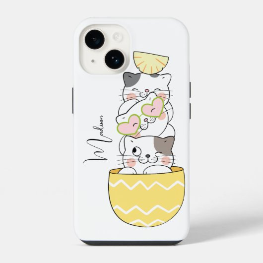 Individuelle Name Niedlich Kittens iPhone Hülle (Rückseite)