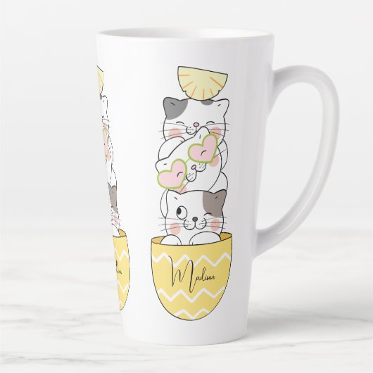 Individuelle Name Niedlich Kittens Milchtasse (Rechts)