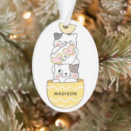 Individuelle Name Niedlich Kittens Ornament (Baum)