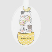 Individuelle Name Niedlich Kittens Ornament (Rückseite)
