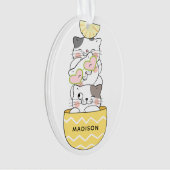 Individuelle Name Niedlich Kittens Ornament (Vorderseite)