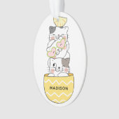 Individuelle Name Niedlich Kittens Ornament (Vorderseite)