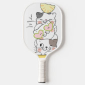 Individuelle Name Niedlich Kittens Pickleball Schläger (Rückseite)