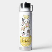 Individuelle Name Niedlich Kittens Trinkflasche (Hinten)
