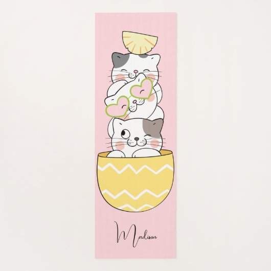 Individuelle Name Niedlich Kittens Yogamatte (Rückseite)