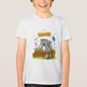 Individuelle Name niedlich Koala & Butterfly Garde Tri-Blend Shirt