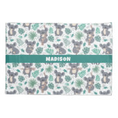 Individuelle Name Niedlich Koalas Muster Kissenbezug (Rückseite)