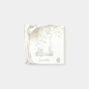 Individuelle Name Niedlich Mäuse School Post-it Klebezettel