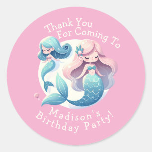 Individuelle Name Niedlich Mermaid Thema Magisch G Runder Aufkleber