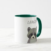 Individuelle Name Niedlich Moderne Raccoon-Illustr Tasse (VorderseiteRechts)