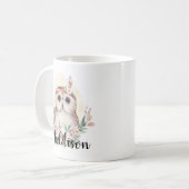 Individuelle Name Niedlich Owl Mama Krankenpfleger Kaffeetasse (Vorderseite Links)