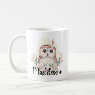 Individuelle Name Niedlich Owl Mama Krankenpfleger Kaffeetasse