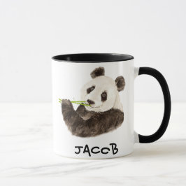 Individuelle Name Niedlich Panda Wasserfarbe Tier Tasse