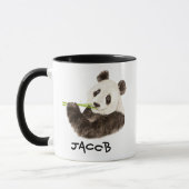 Individuelle Name Niedlich Panda Wasserfarbe Tier Tasse (Links)