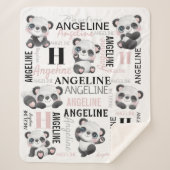 Individuelle Name Niedlich Pandas Sherpa Blanket Sherpadecke (Vorderseite)