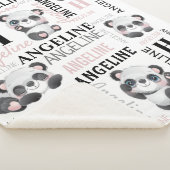 Individuelle Name Niedlich Pandas Sherpa Blanket Sherpadecke (3/4)