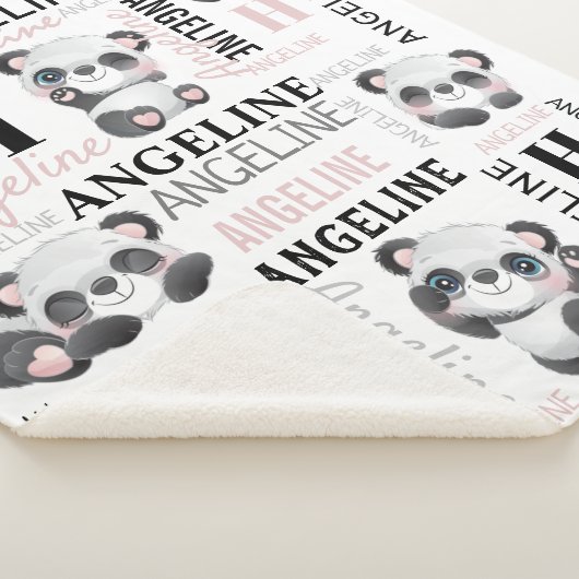 Individuelle Name Niedlich Pandas Sherpa Blanket Sherpadecke (3/4)