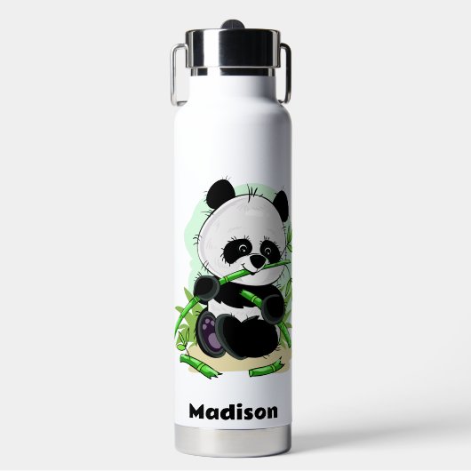 Individuelle Name Niedlich Pandas Trinkflasche (Vorderseite)