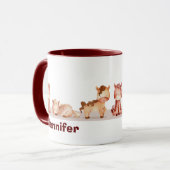 Individuelle Name Niedlich Pferde Wasserfarbe Tass Tasse (Vorderseite Links)