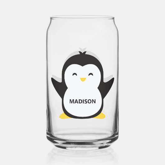 Individuelle Name niedlich Pinguin Dosenglas (Rückseite)