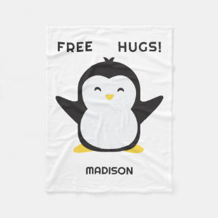 Individuelle Name niedlich Pinguin Fleecedecke