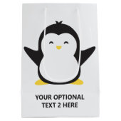 individuelle Name niedlich Pinguin Mittlere Geschenktüte (Rückseite)