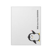 Individuelle Name niedlich Pinguin Notizblock (Rotiert)